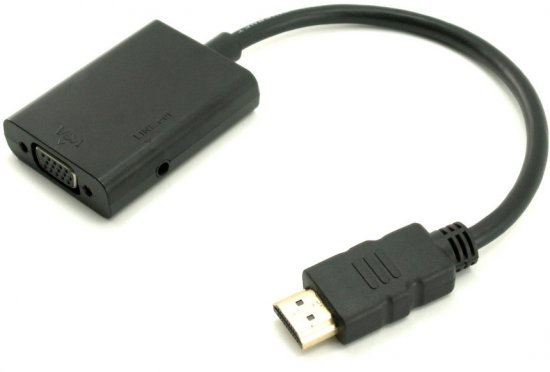 מתאם מחיבור HDMI לחיבור VGA עם יציאת שמע 3.5 מ''מ