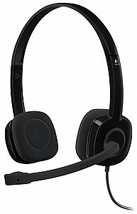 אוזניות חוטיות עם מיקרופון Logitech H151 לוג'יטק אוזניות חוטיות עם מיקרופון Logitech H151 לוג'יטק
